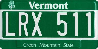 VT license plate LRX511