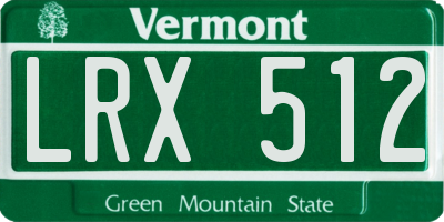 VT license plate LRX512