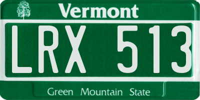 VT license plate LRX513