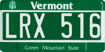 VT license plate LRX516