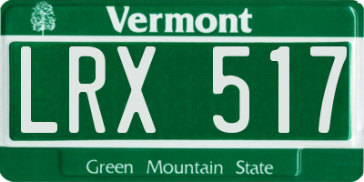 VT license plate LRX517