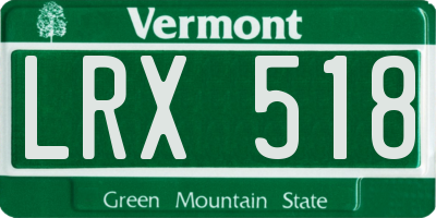 VT license plate LRX518