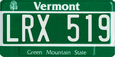 VT license plate LRX519