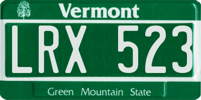 VT license plate LRX523