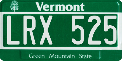VT license plate LRX525