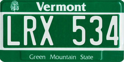 VT license plate LRX534