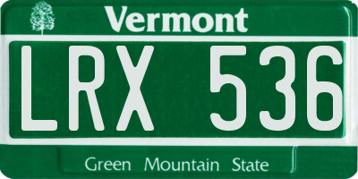 VT license plate LRX536
