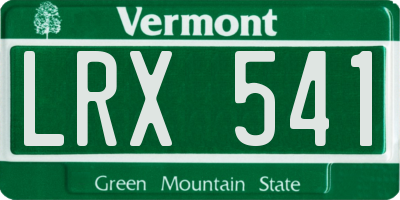 VT license plate LRX541