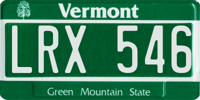 VT license plate LRX546