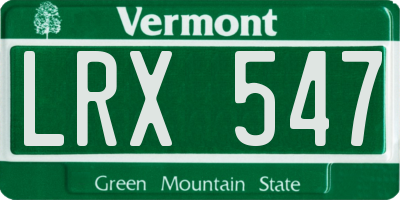 VT license plate LRX547