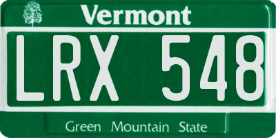 VT license plate LRX548