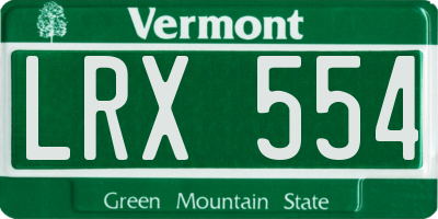 VT license plate LRX554