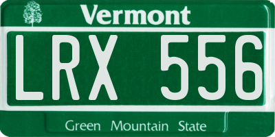 VT license plate LRX556