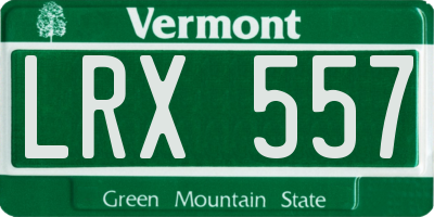 VT license plate LRX557