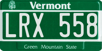 VT license plate LRX558