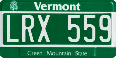VT license plate LRX559