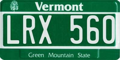 VT license plate LRX560