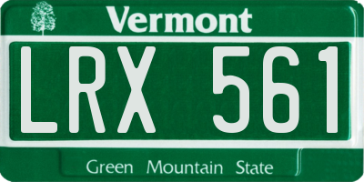 VT license plate LRX561