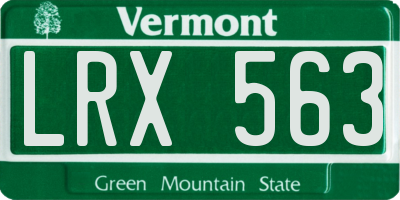 VT license plate LRX563
