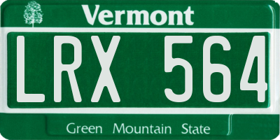 VT license plate LRX564