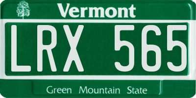 VT license plate LRX565