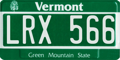 VT license plate LRX566