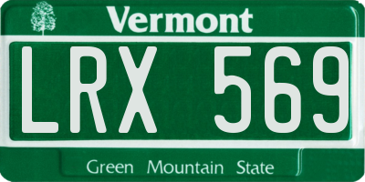 VT license plate LRX569