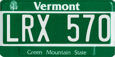 VT license plate LRX570