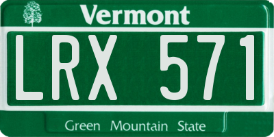 VT license plate LRX571