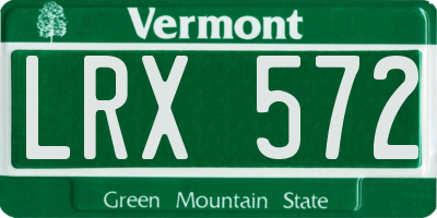 VT license plate LRX572