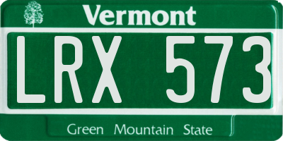 VT license plate LRX573