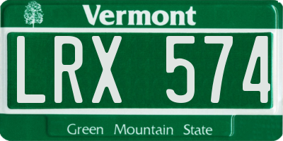 VT license plate LRX574