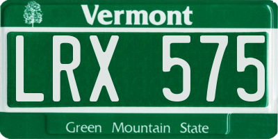 VT license plate LRX575
