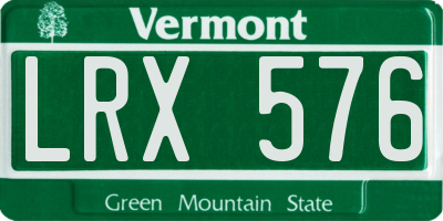 VT license plate LRX576
