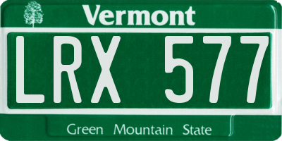 VT license plate LRX577