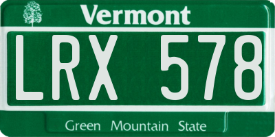 VT license plate LRX578