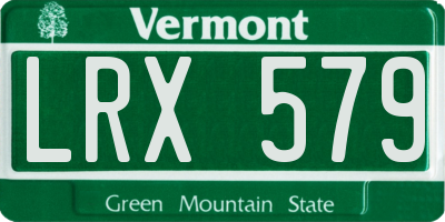 VT license plate LRX579