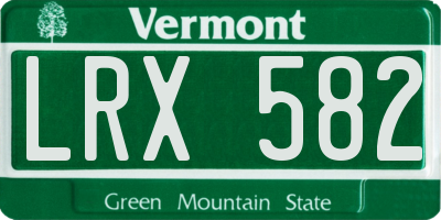 VT license plate LRX582