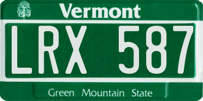 VT license plate LRX587