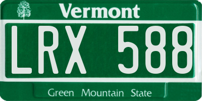 VT license plate LRX588