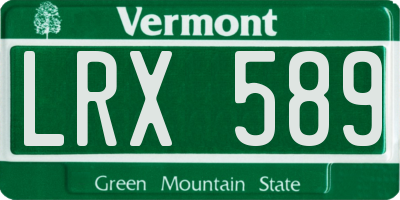 VT license plate LRX589
