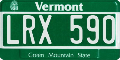 VT license plate LRX590