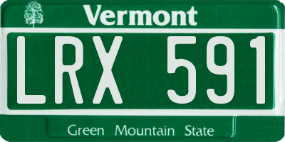 VT license plate LRX591