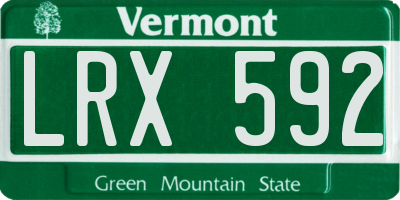 VT license plate LRX592