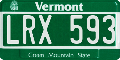VT license plate LRX593