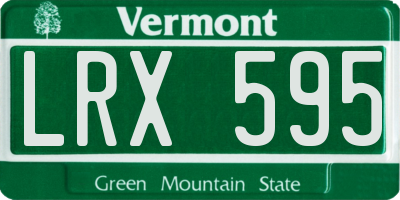 VT license plate LRX595