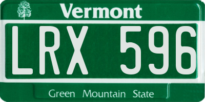 VT license plate LRX596
