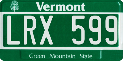 VT license plate LRX599