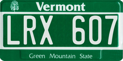 VT license plate LRX607