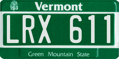 VT license plate LRX611